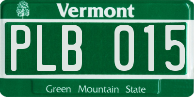 VT license plate PLB015