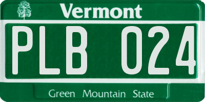 VT license plate PLB024