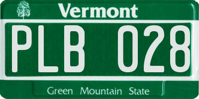 VT license plate PLB028