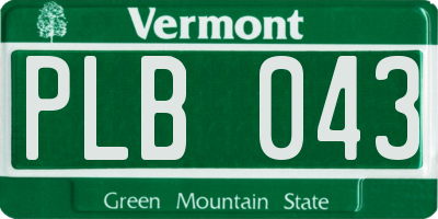 VT license plate PLB043
