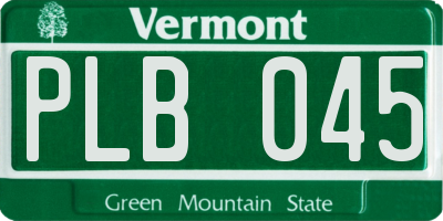VT license plate PLB045