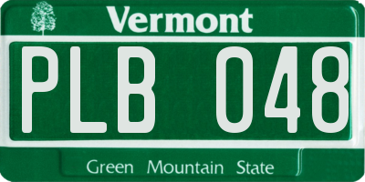 VT license plate PLB048