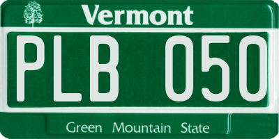 VT license plate PLB050