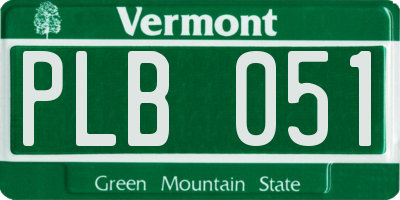 VT license plate PLB051