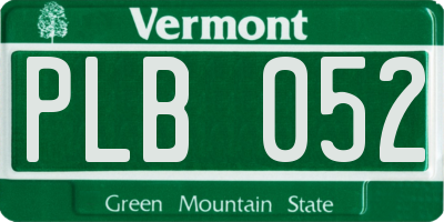 VT license plate PLB052