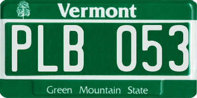 VT license plate PLB053