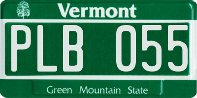 VT license plate PLB055