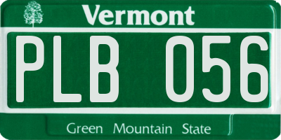 VT license plate PLB056