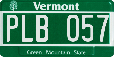 VT license plate PLB057