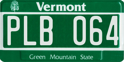 VT license plate PLB064