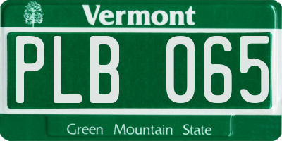 VT license plate PLB065