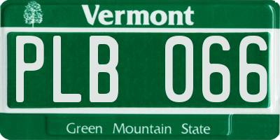 VT license plate PLB066