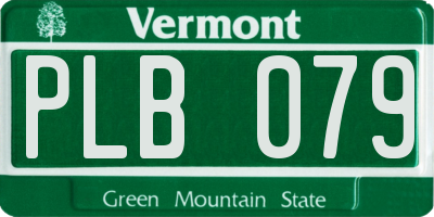 VT license plate PLB079