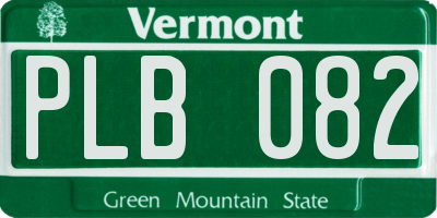 VT license plate PLB082