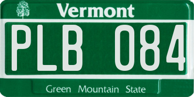 VT license plate PLB084