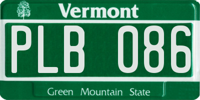 VT license plate PLB086
