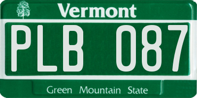 VT license plate PLB087