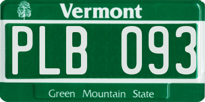 VT license plate PLB093