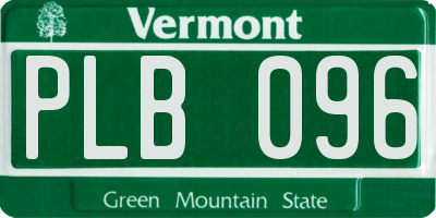 VT license plate PLB096