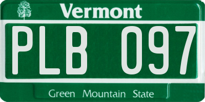 VT license plate PLB097