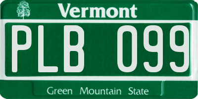 VT license plate PLB099