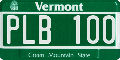 VT license plate PLB100