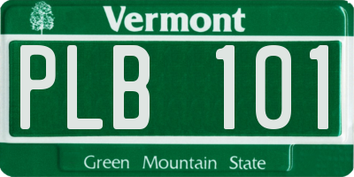 VT license plate PLB101