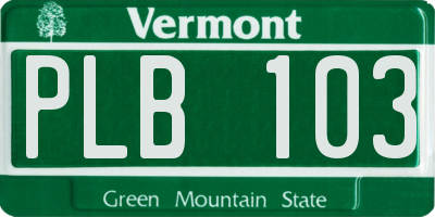VT license plate PLB103