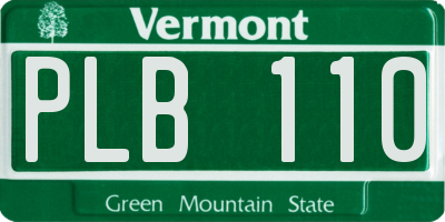 VT license plate PLB110