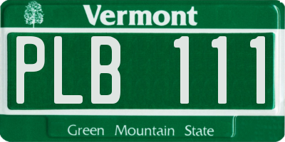 VT license plate PLB111
