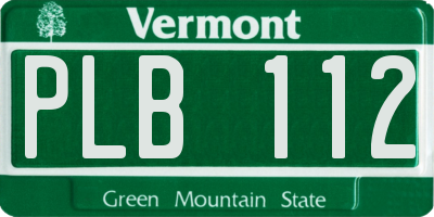 VT license plate PLB112