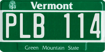 VT license plate PLB114