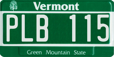 VT license plate PLB115