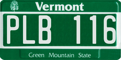 VT license plate PLB116