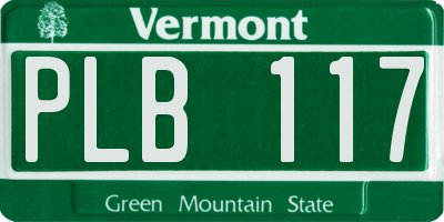 VT license plate PLB117
