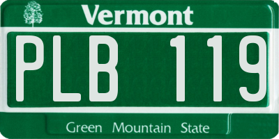 VT license plate PLB119