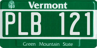 VT license plate PLB121