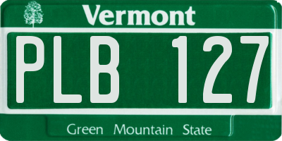 VT license plate PLB127