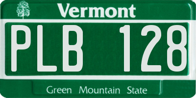 VT license plate PLB128
