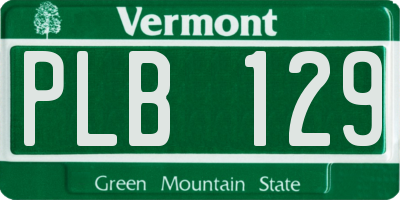 VT license plate PLB129