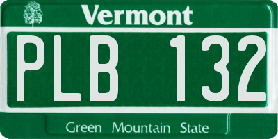 VT license plate PLB132