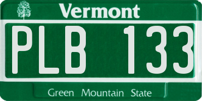 VT license plate PLB133