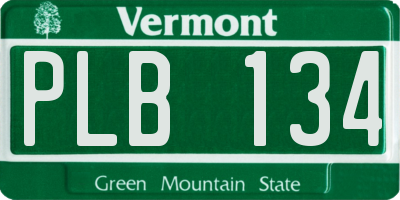 VT license plate PLB134