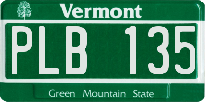 VT license plate PLB135