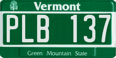 VT license plate PLB137
