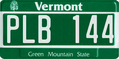 VT license plate PLB144