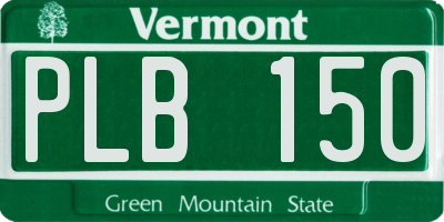 VT license plate PLB150