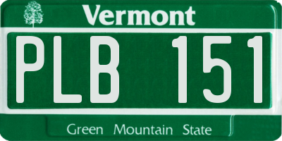 VT license plate PLB151