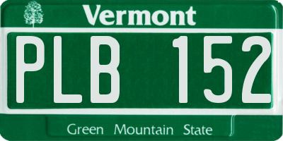 VT license plate PLB152