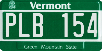 VT license plate PLB154